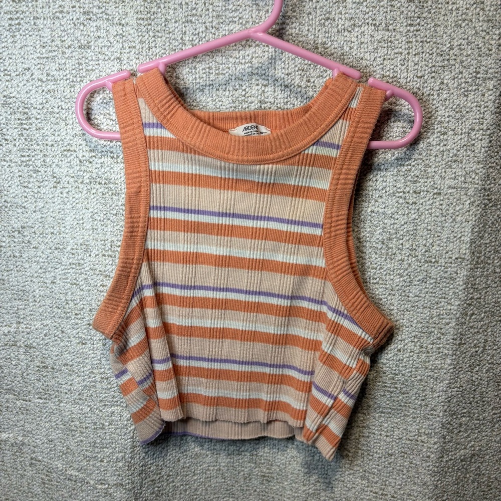 Orange, Coral, Peach, Purple Striped Tank Top